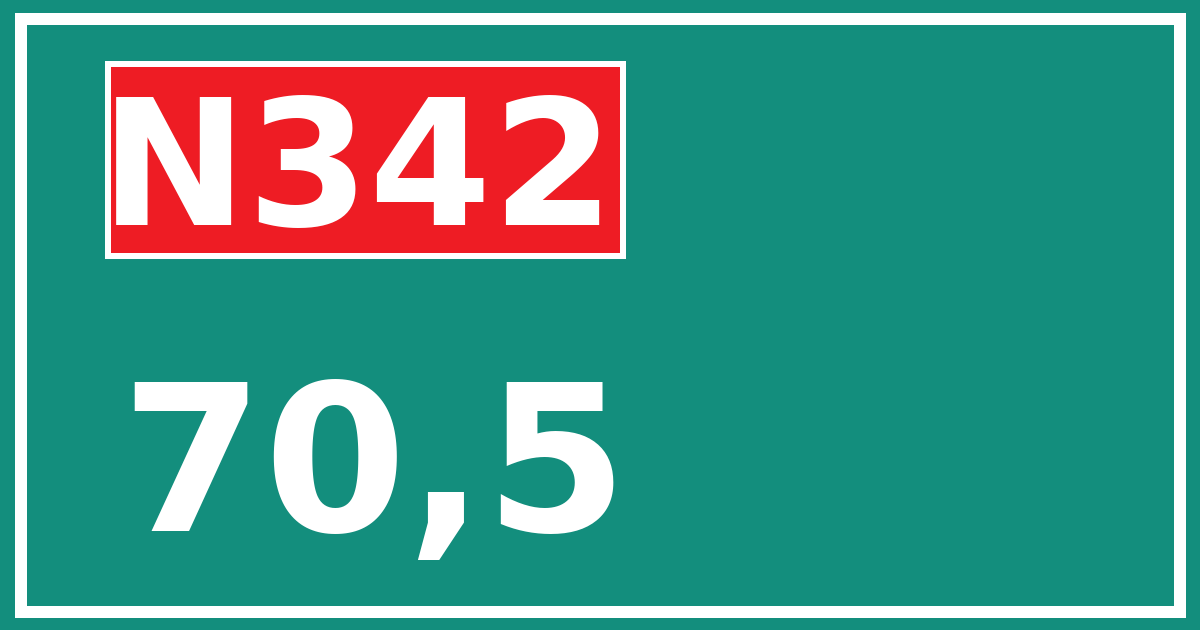 Hectometerbord N342 70,5