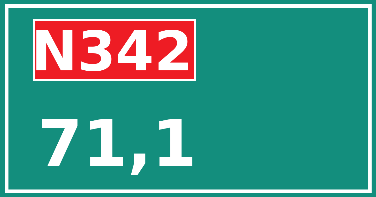 Hectometerbord N342 71,1