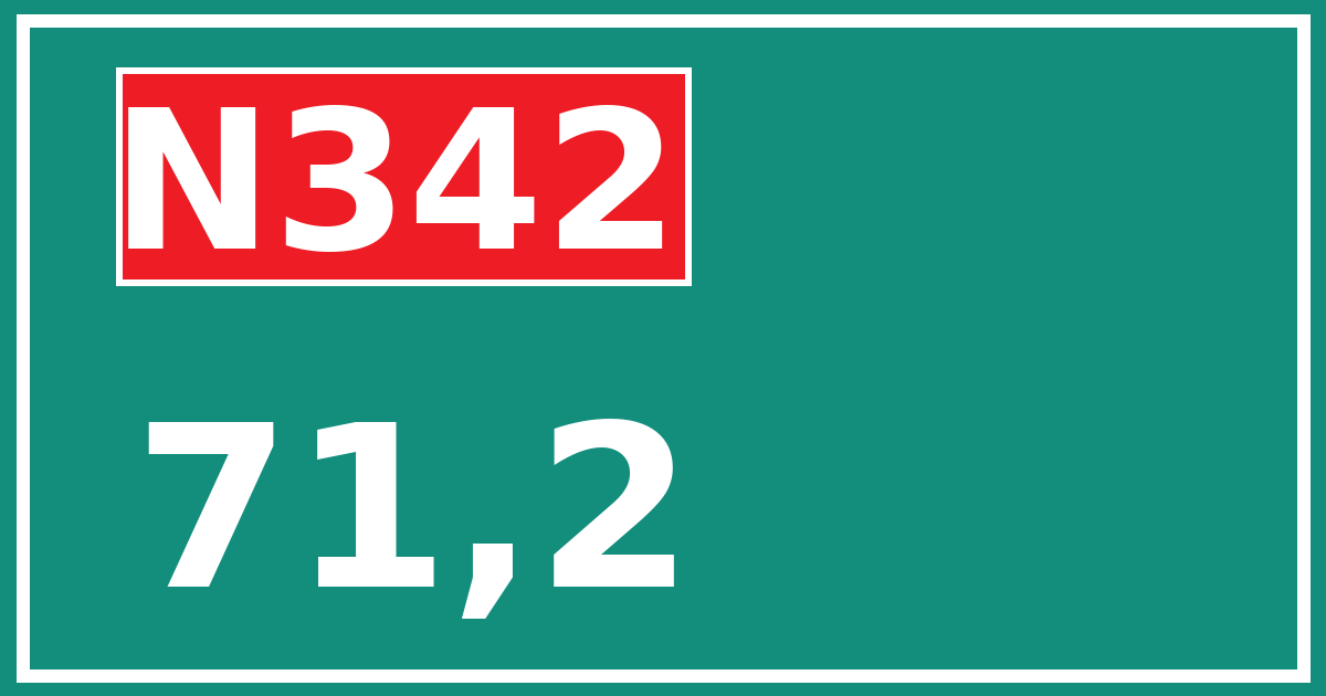 Hectometerbord N342 71,2