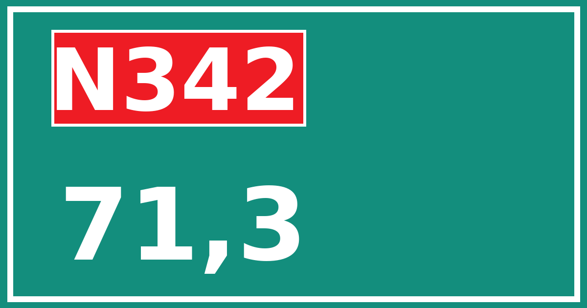 Hectometerbord N342 71,3
