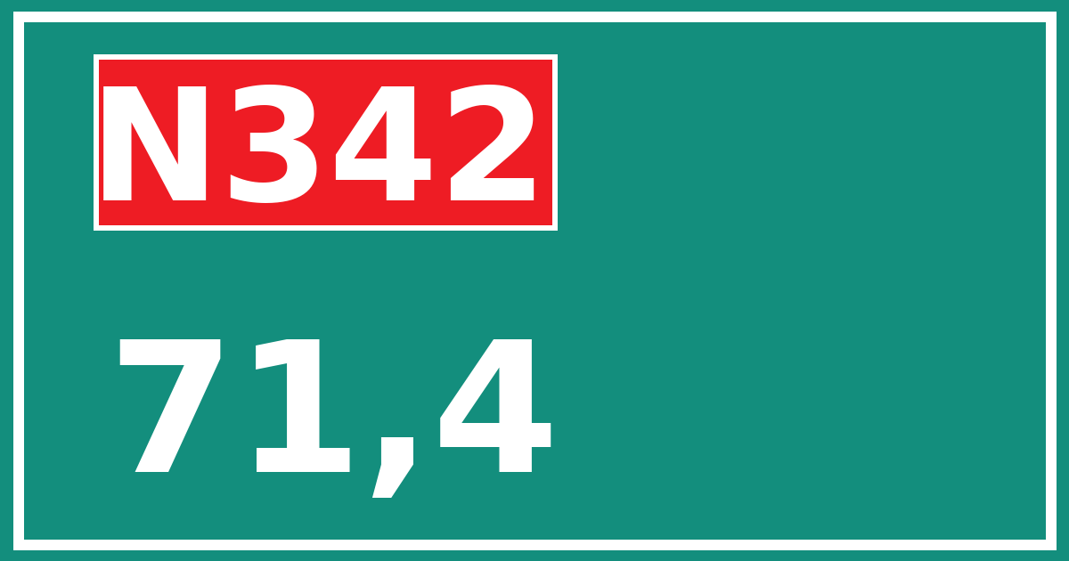 Hectometerbord N342 71,4
