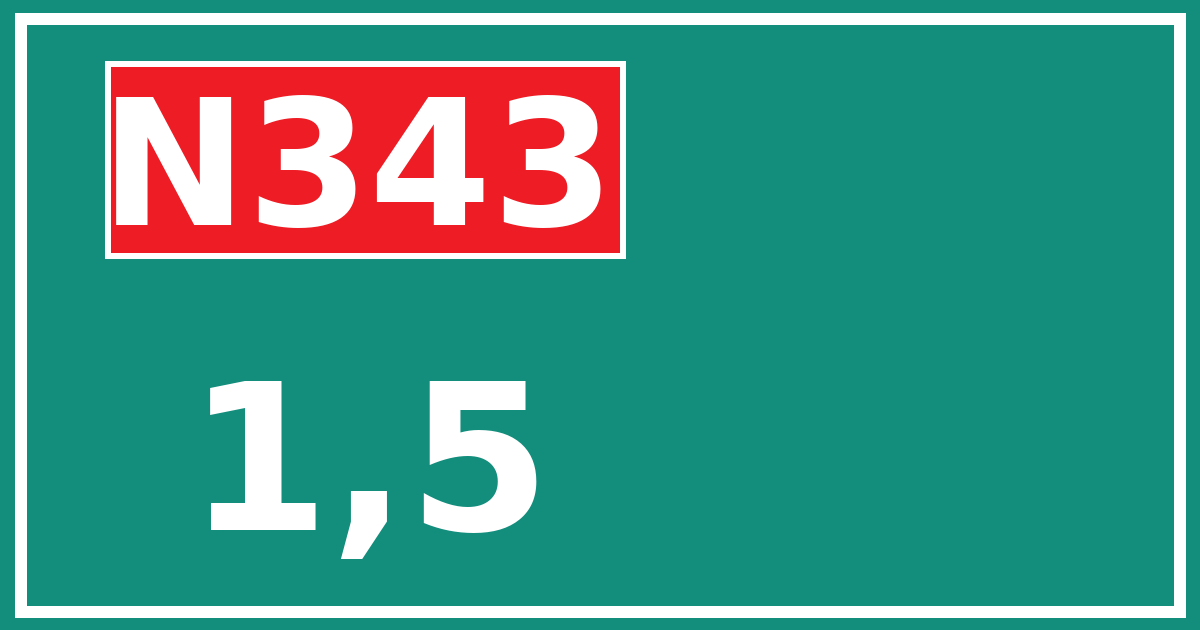 Hectometerbord N343 1,5