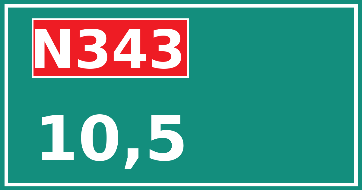 Hectometerbord N343 10,5