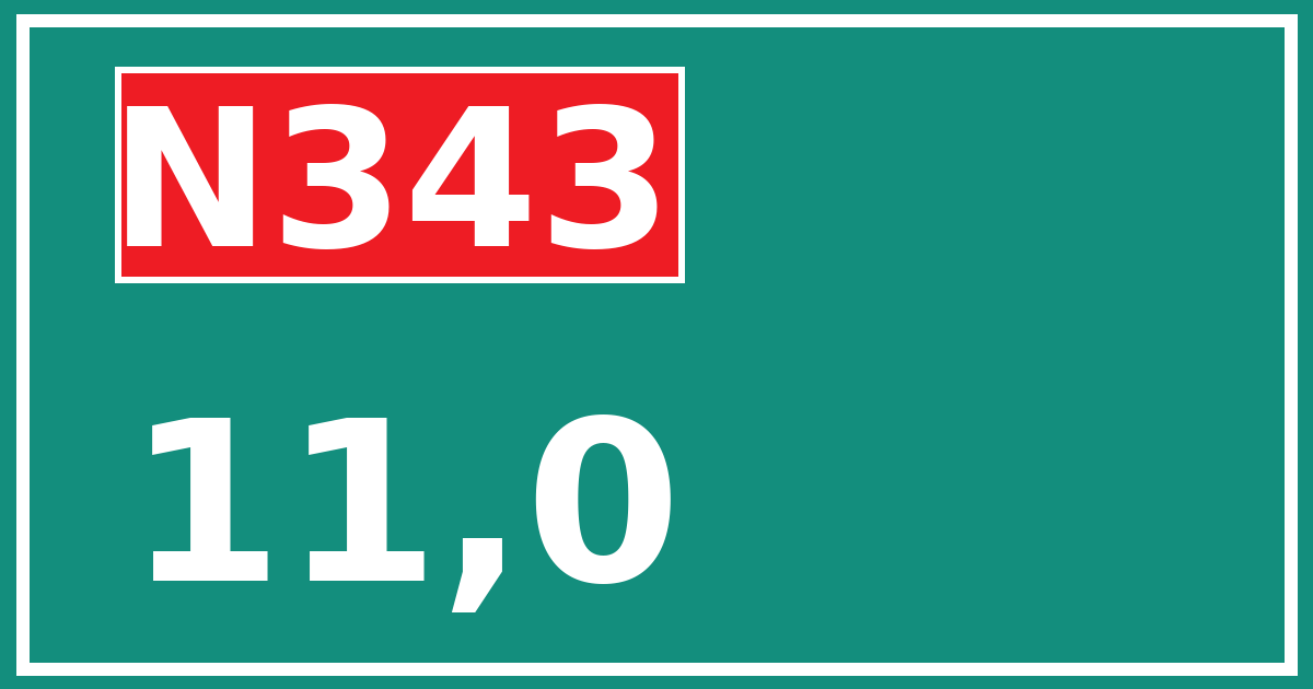 Hectometerbord N343 11,0