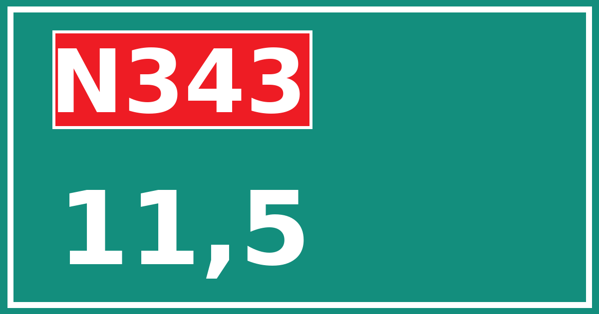 Hectometerbord N343 11,5