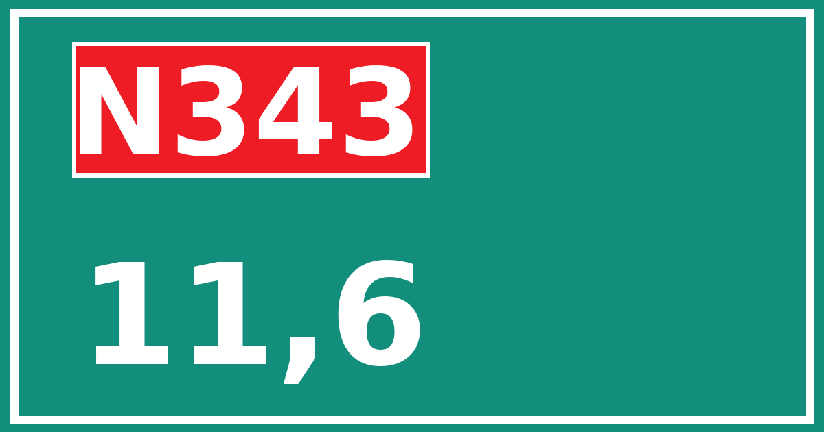 Hectometerbord N343 11,6