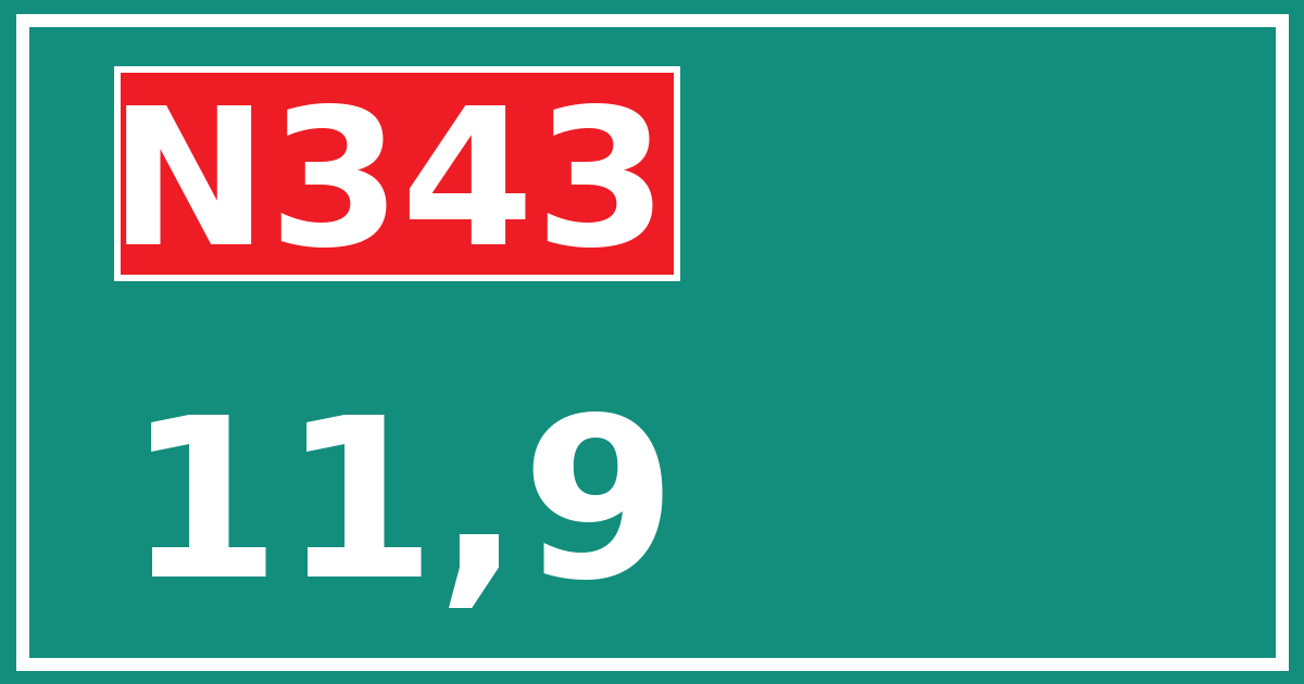 Hectometerbord N343 11,9