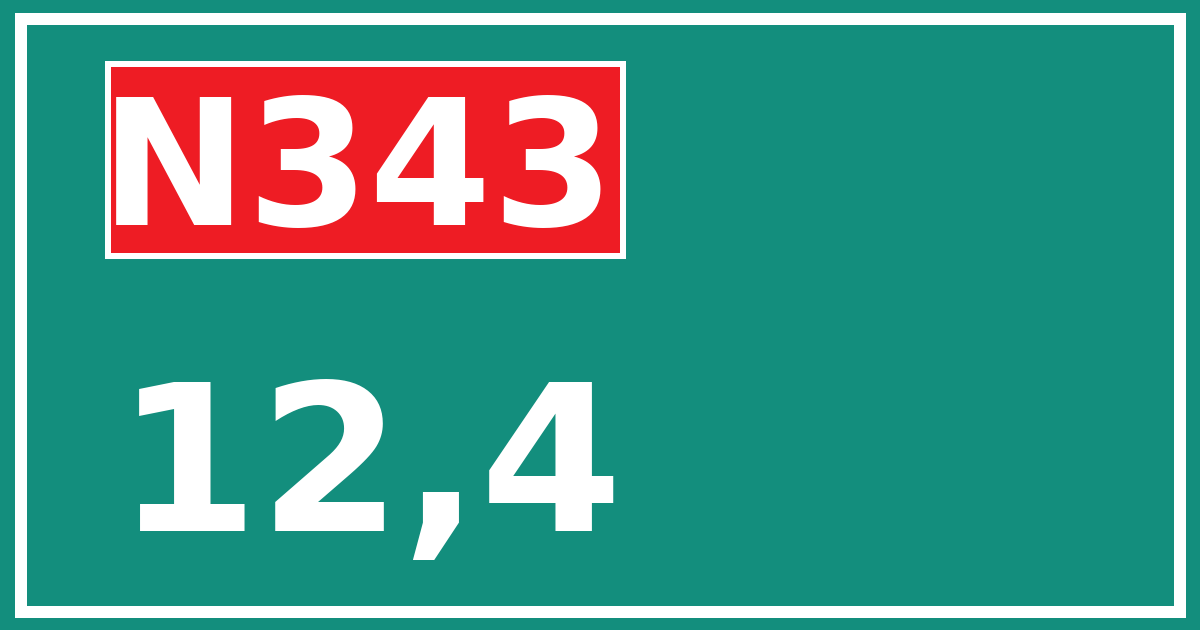Hectometerbord N343 12,4