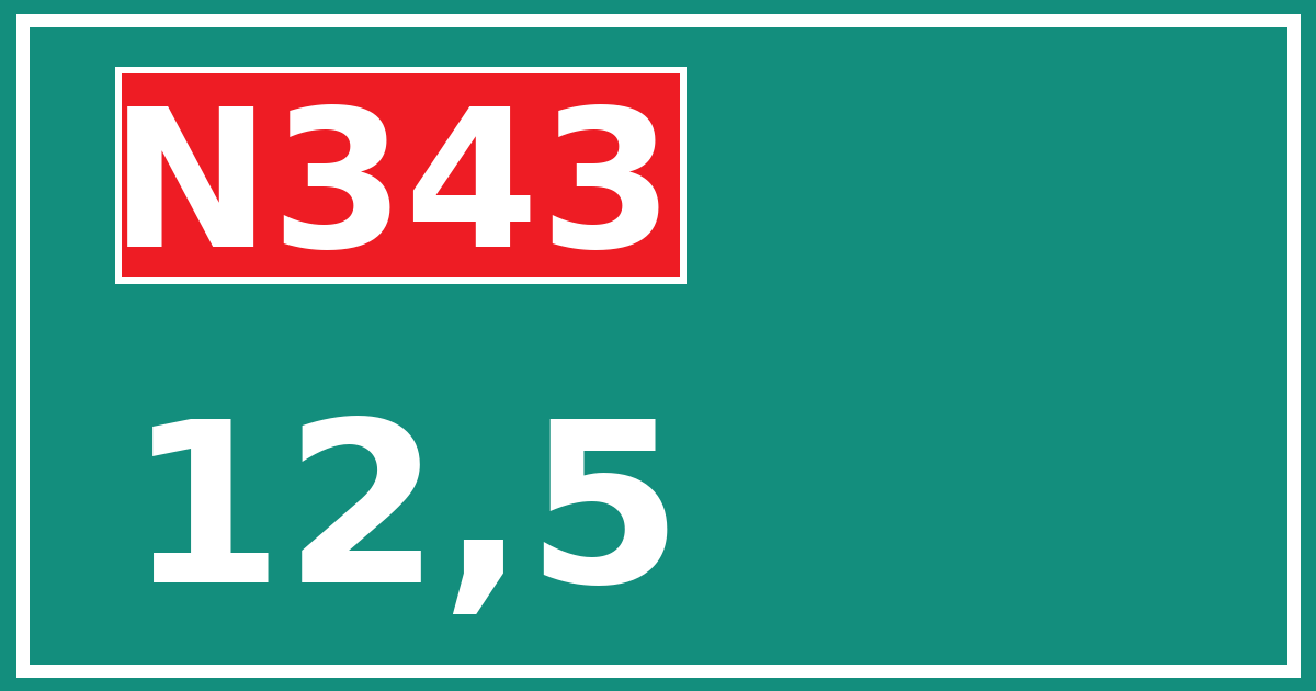 Hectometerbord N343 12,5