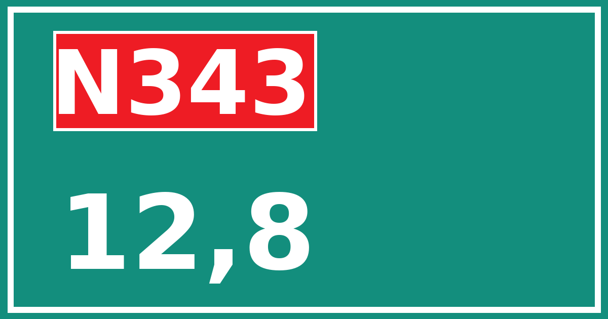 Hectometerbord N343 12,8