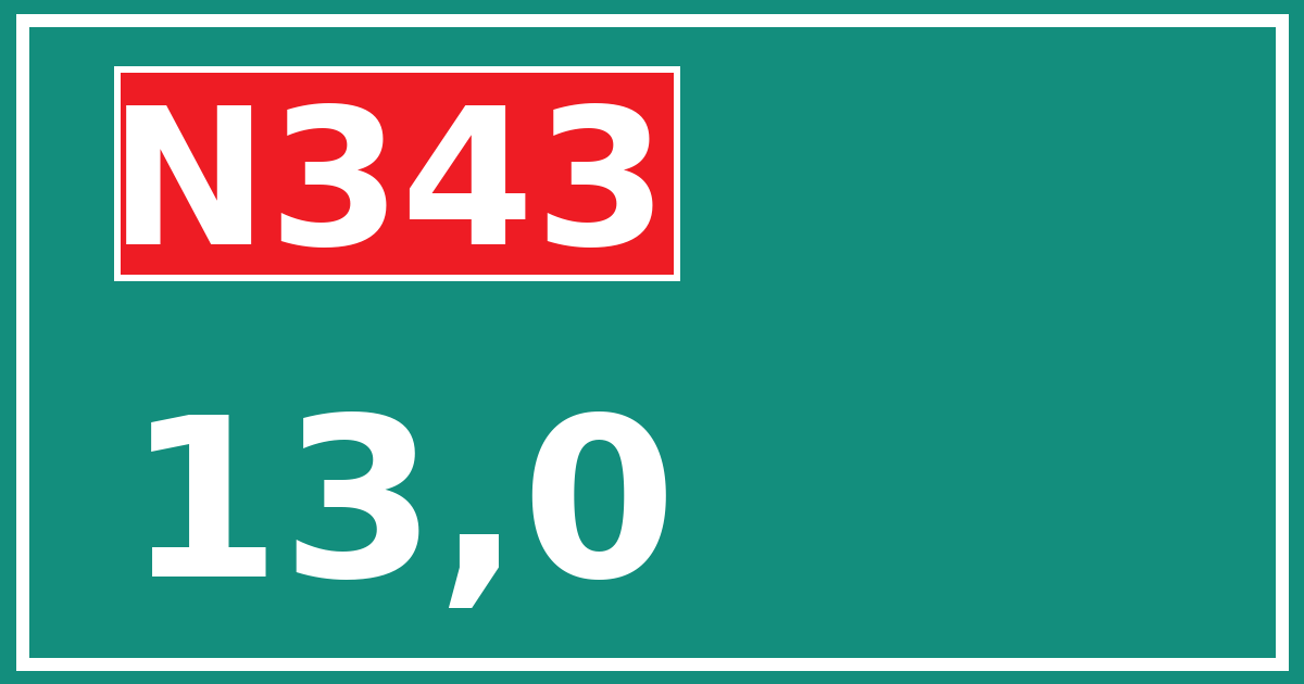 Hectometerbord N343 13,0