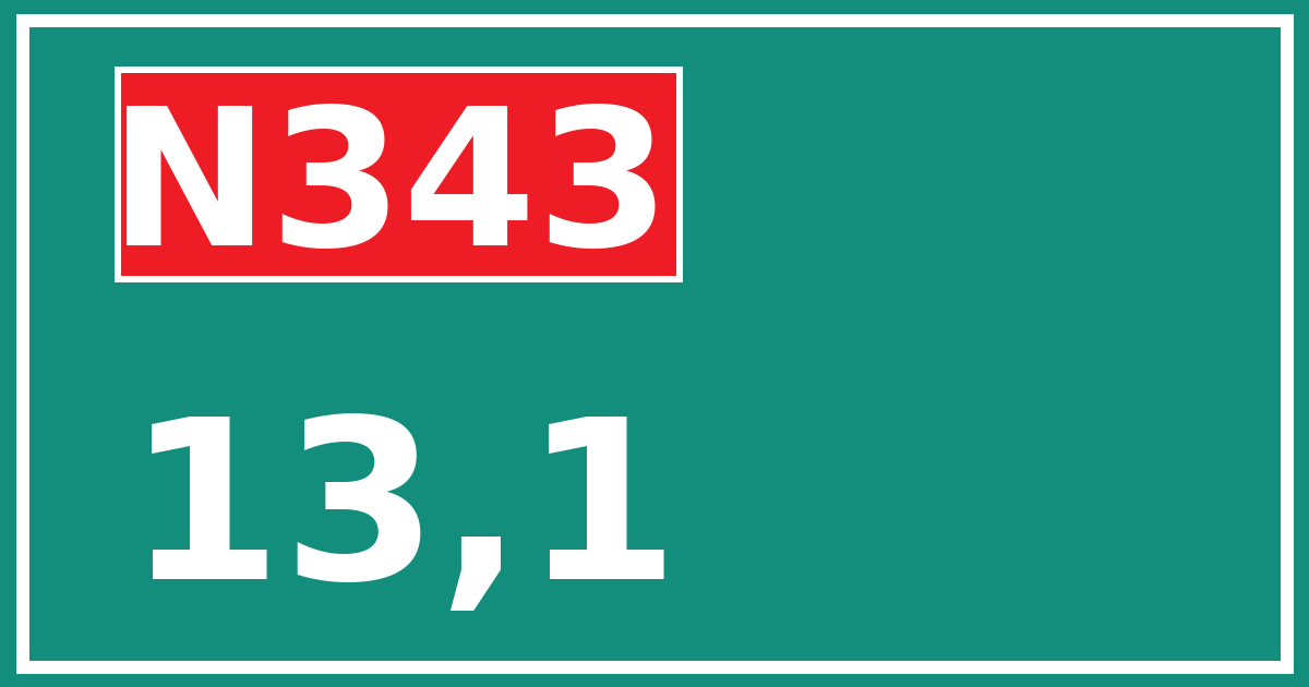 Hectometerbord N343 13,1