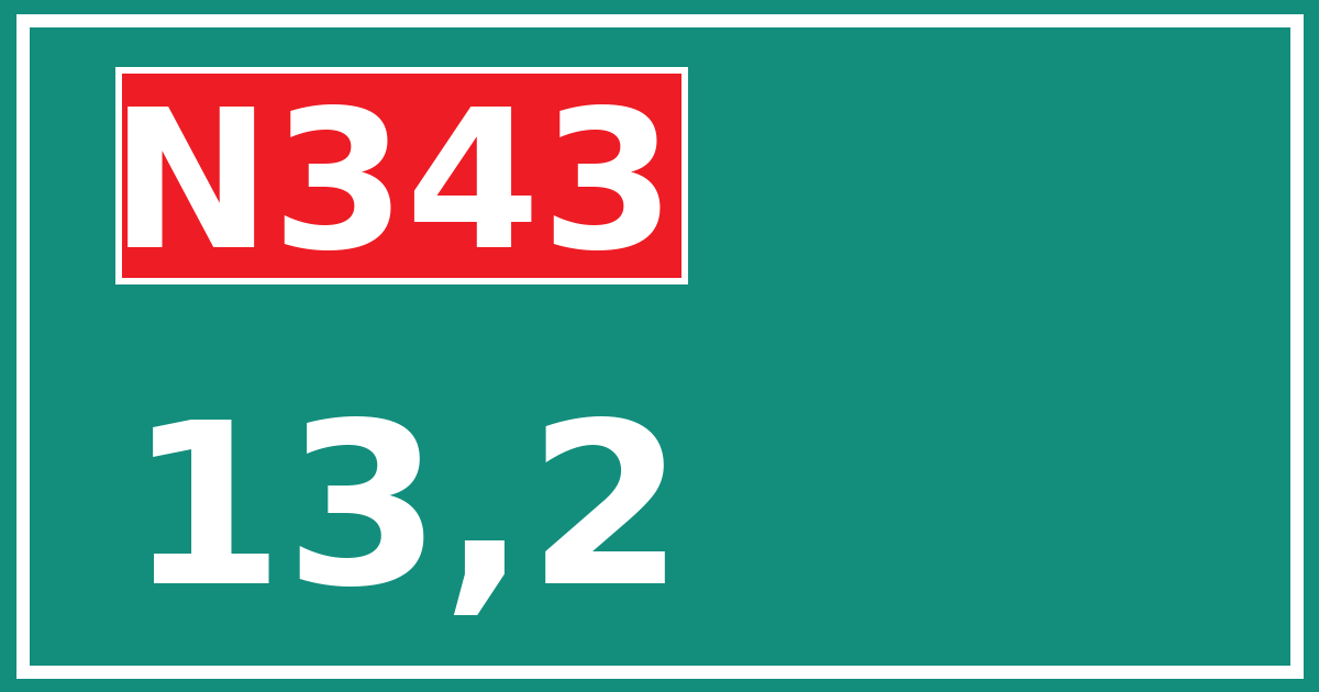 Hectometerbord N343 13,2