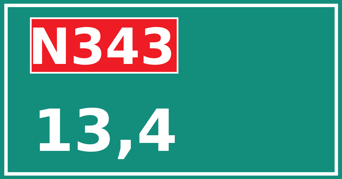 Hectometerbord N343 13,4