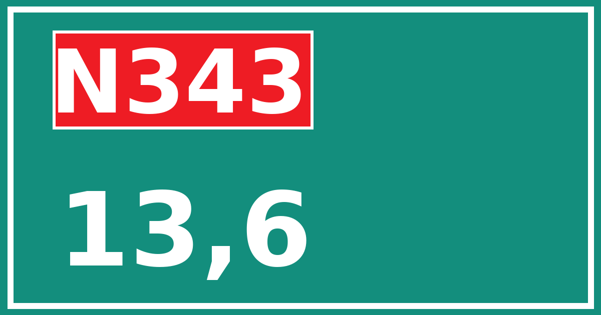 Hectometerbord N343 13,6