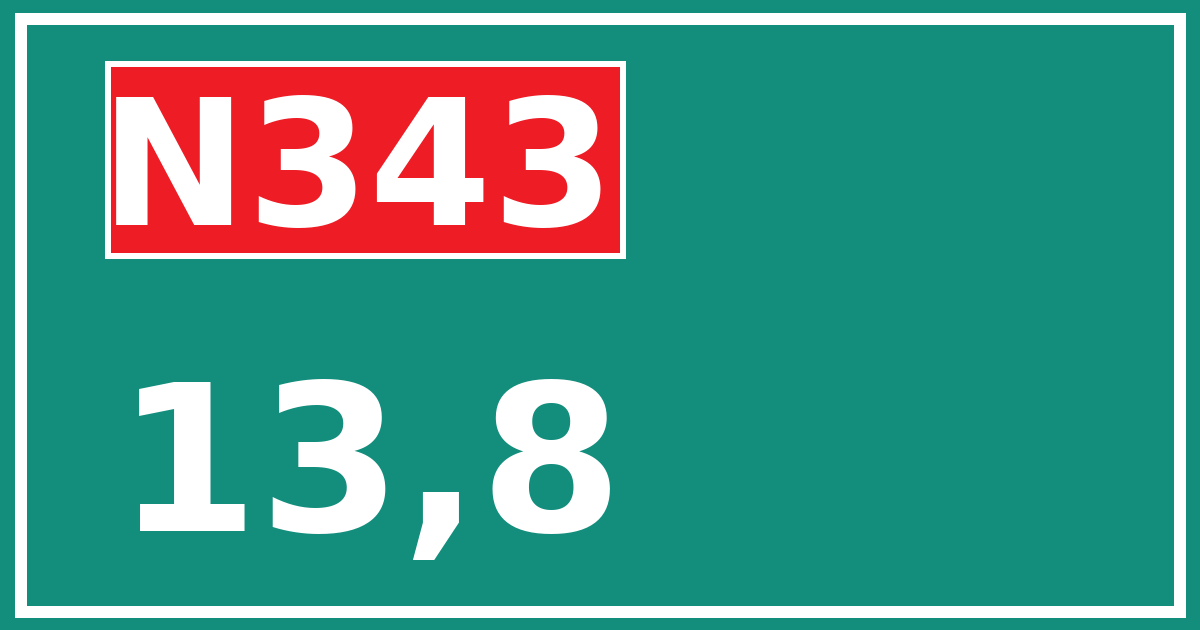 Hectometerbord N343 13,8