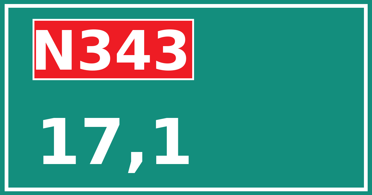 Hectometerbord N343 17,1