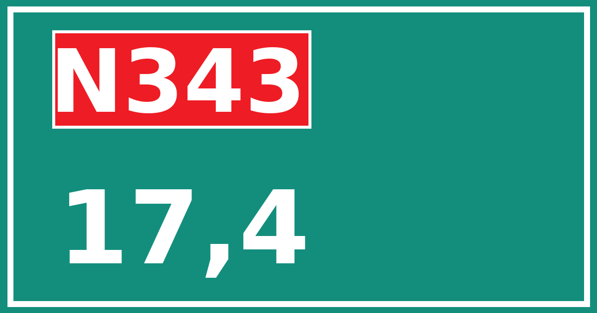 Hectometerbord N343 17,4