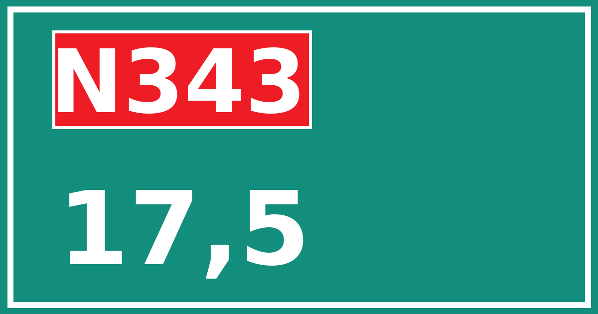 Hectometerbord N343 17,5