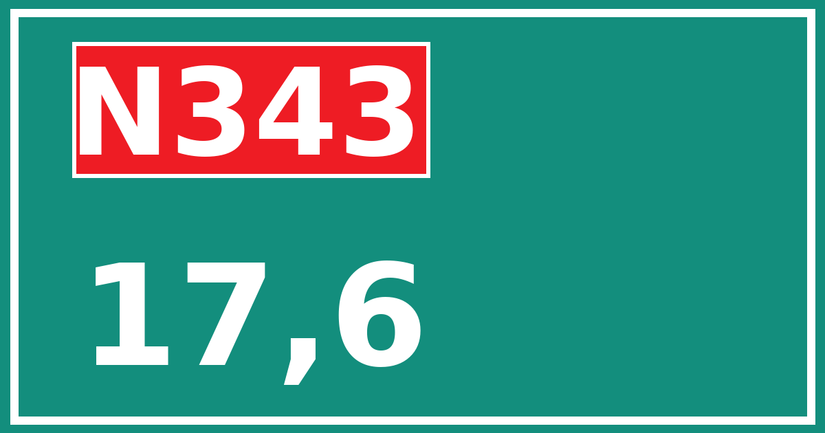 Hectometerbord N343 17,6