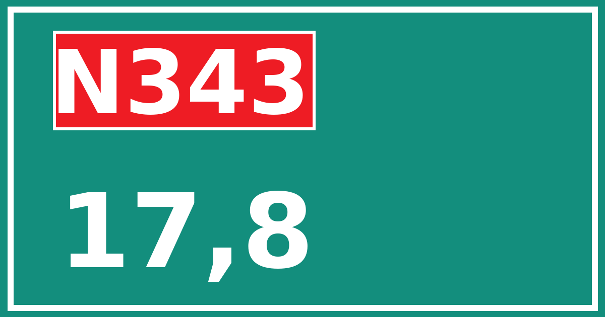Hectometerbord N343 17,8