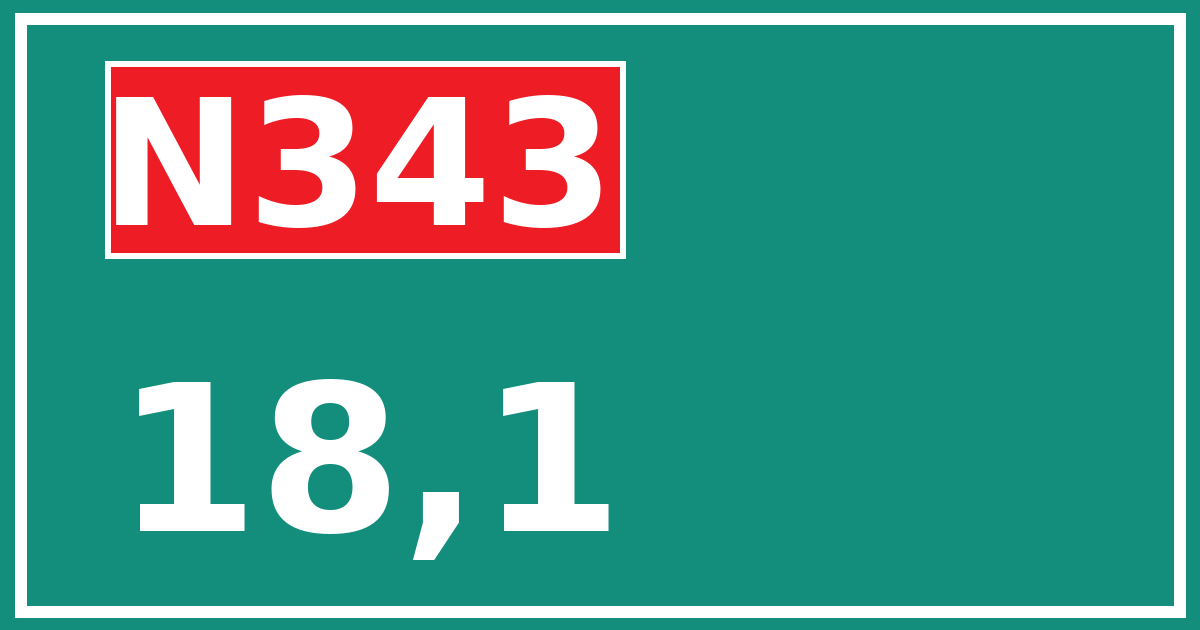 Hectometerbord N343 18,1