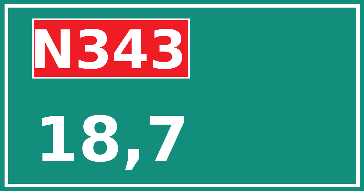 Hectometerbord N343 18,7