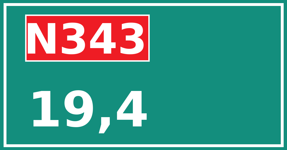 Hectometerbord N343 19,4