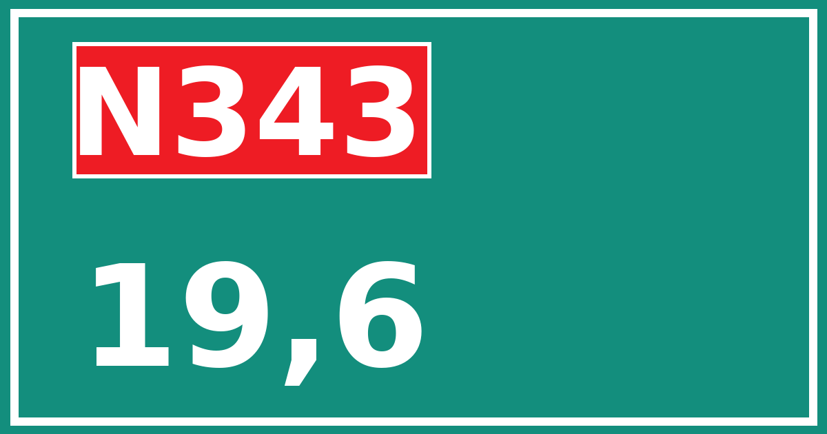 Hectometerbord N343 19,6