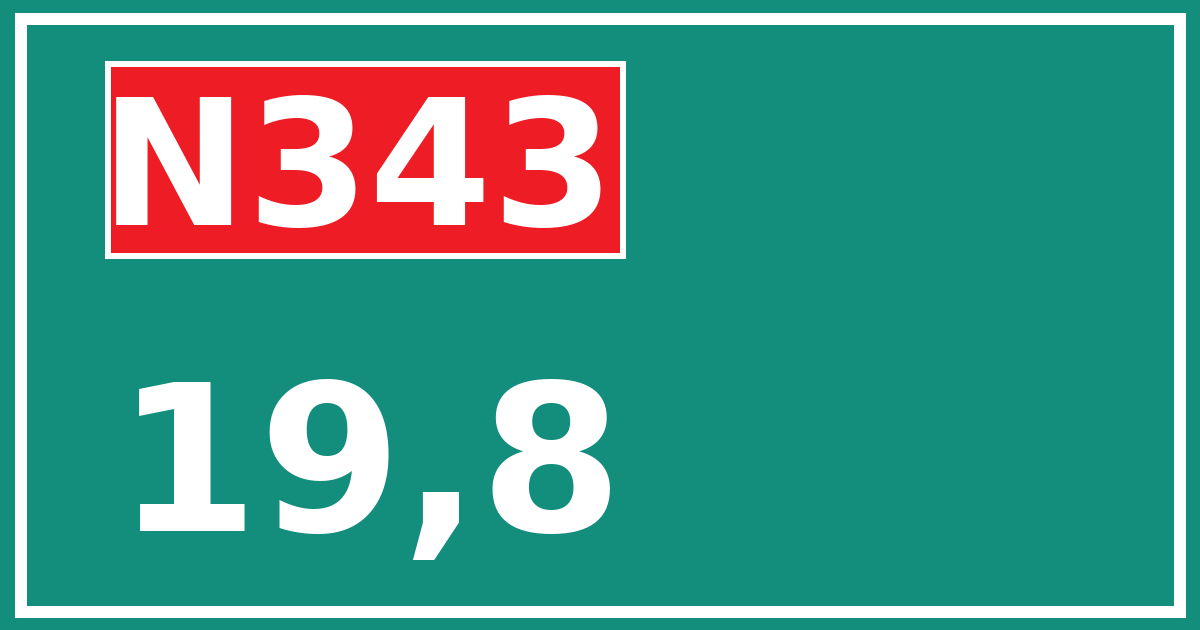 Hectometerbord N343 19,8