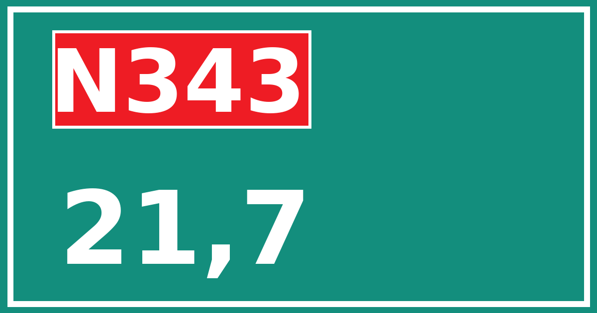 Hectometerbord N343 21,7