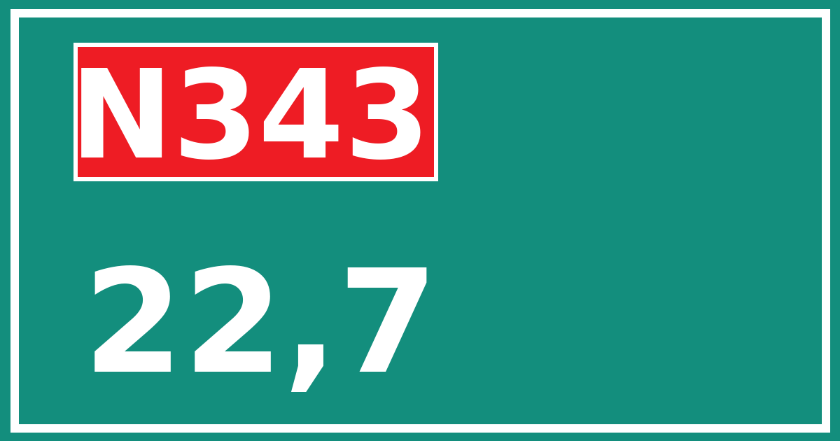 Hectometerbord N343 22,7