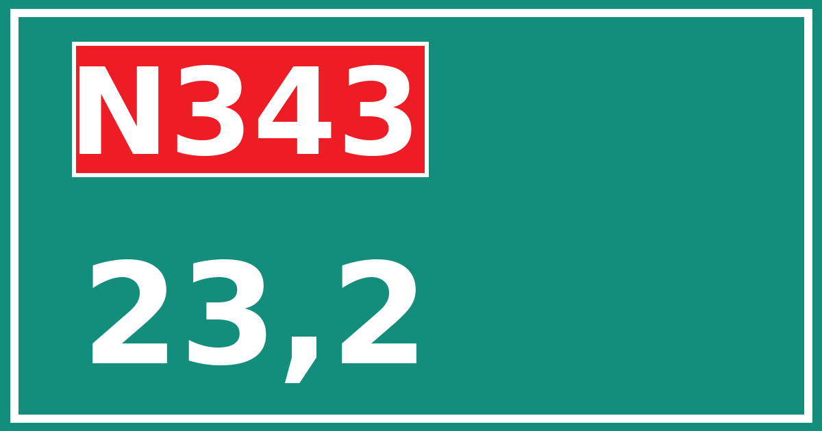 Hectometerbord N343 23,2