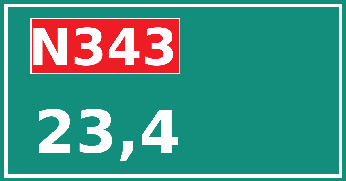 Hectometerbord N343 23,4
