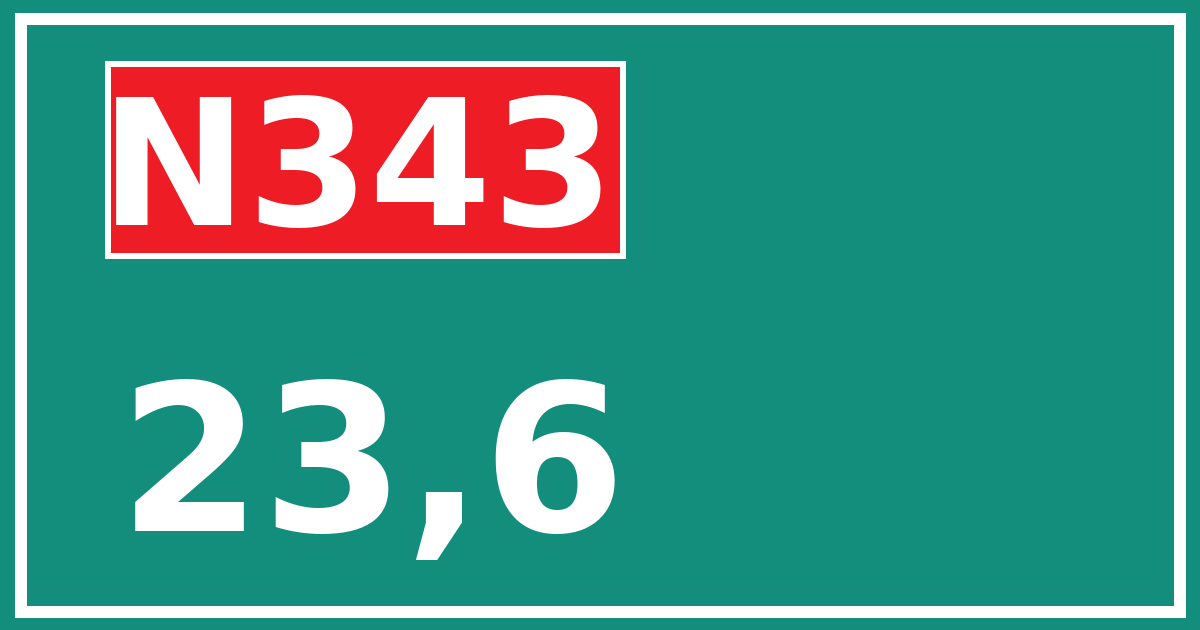 Hectometerbord N343 23,6