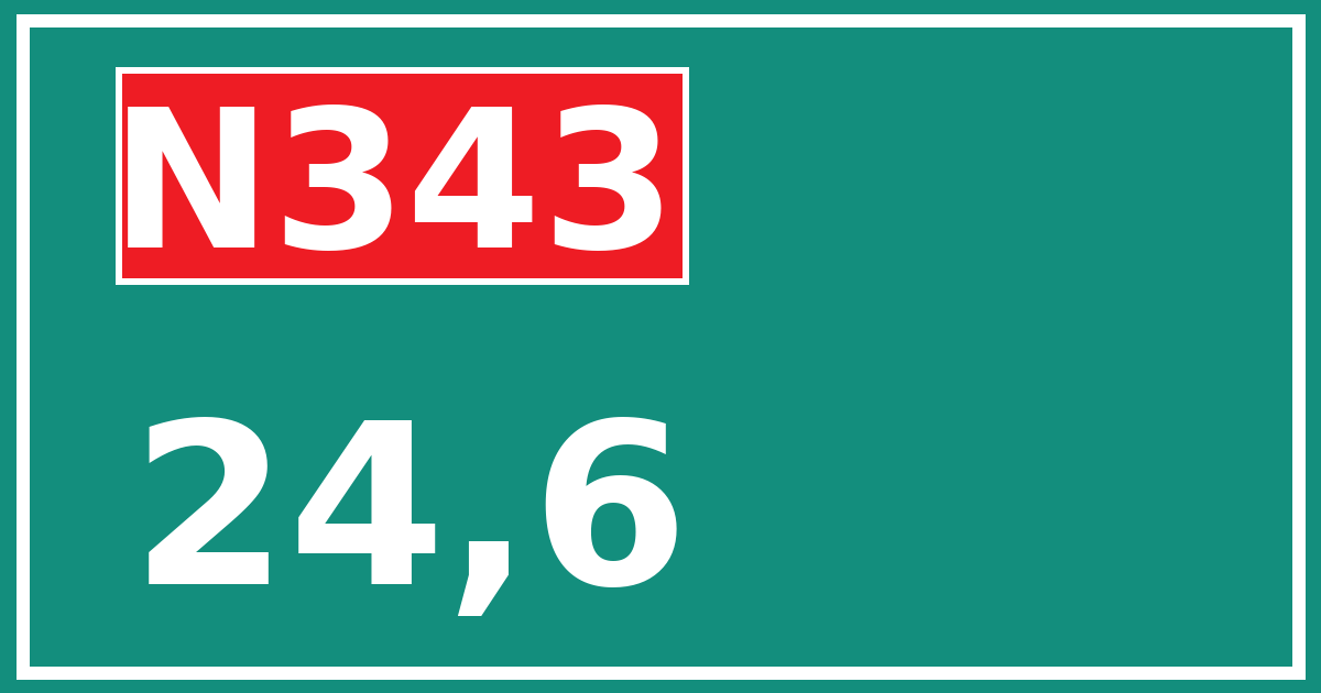 Hectometerbord N343 24,6