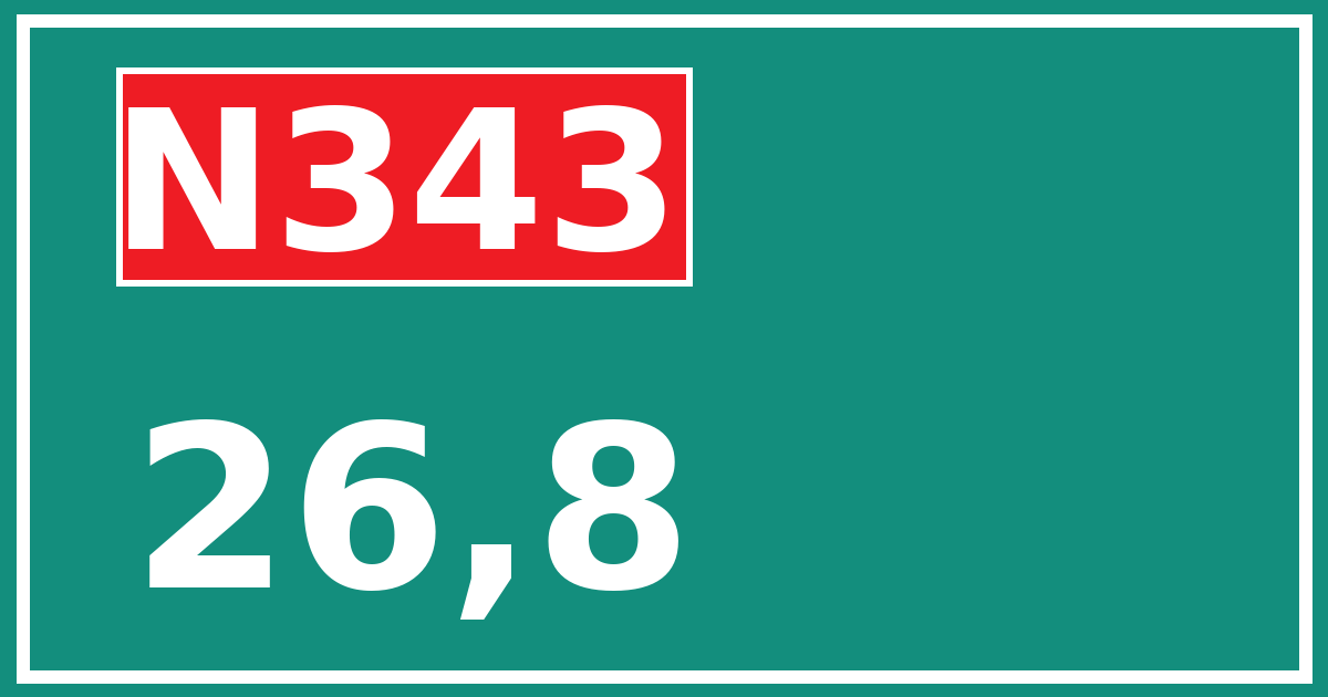 Hectometerbord N343 26,8
