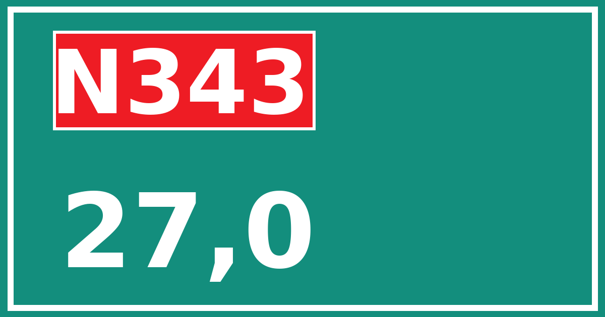 Hectometerbord N343 27,0