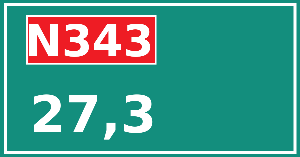 Hectometerbord N343 27,3