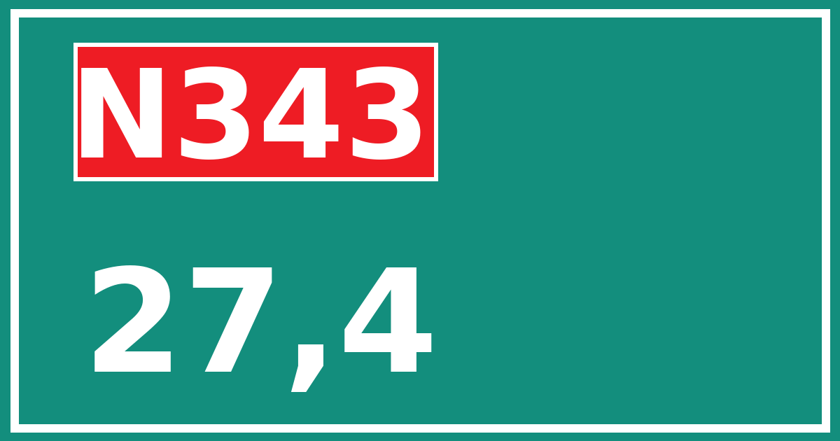 Hectometerbord N343 27,4