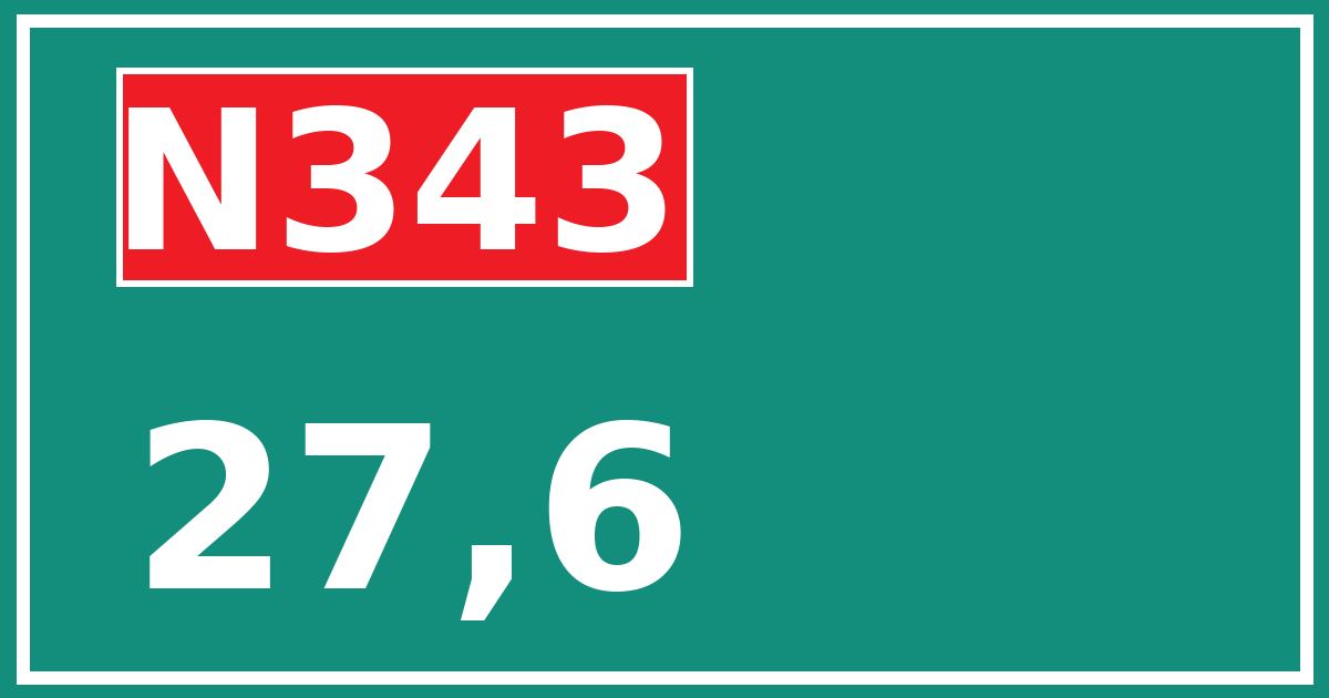 Hectometerbord N343 27,6