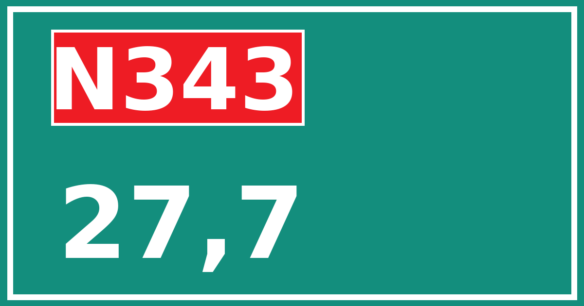 Hectometerbord N343 27,7