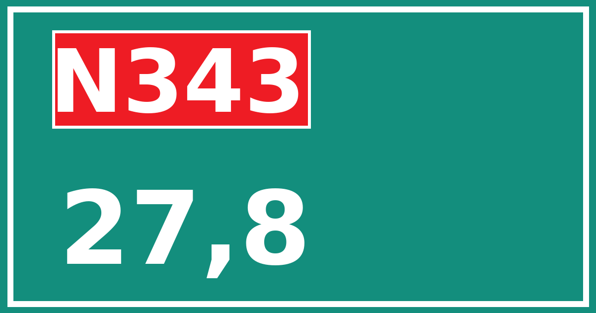 Hectometerbord N343 27,8