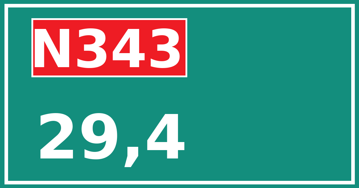 Hectometerbord N343 29,4
