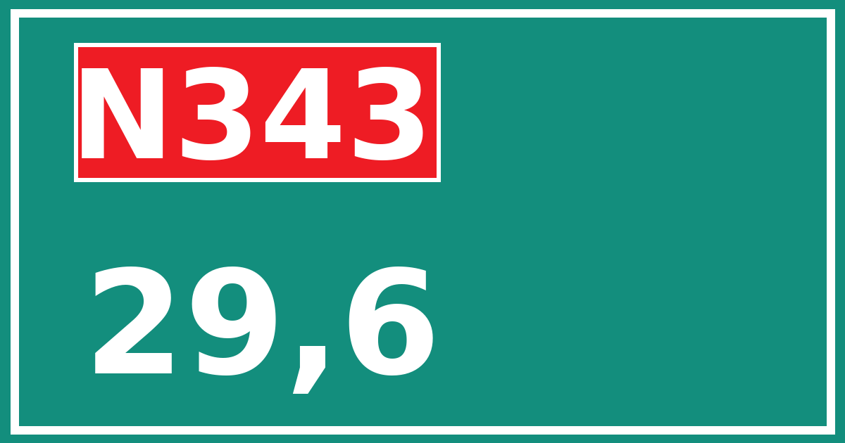 Hectometerbord N343 29,6