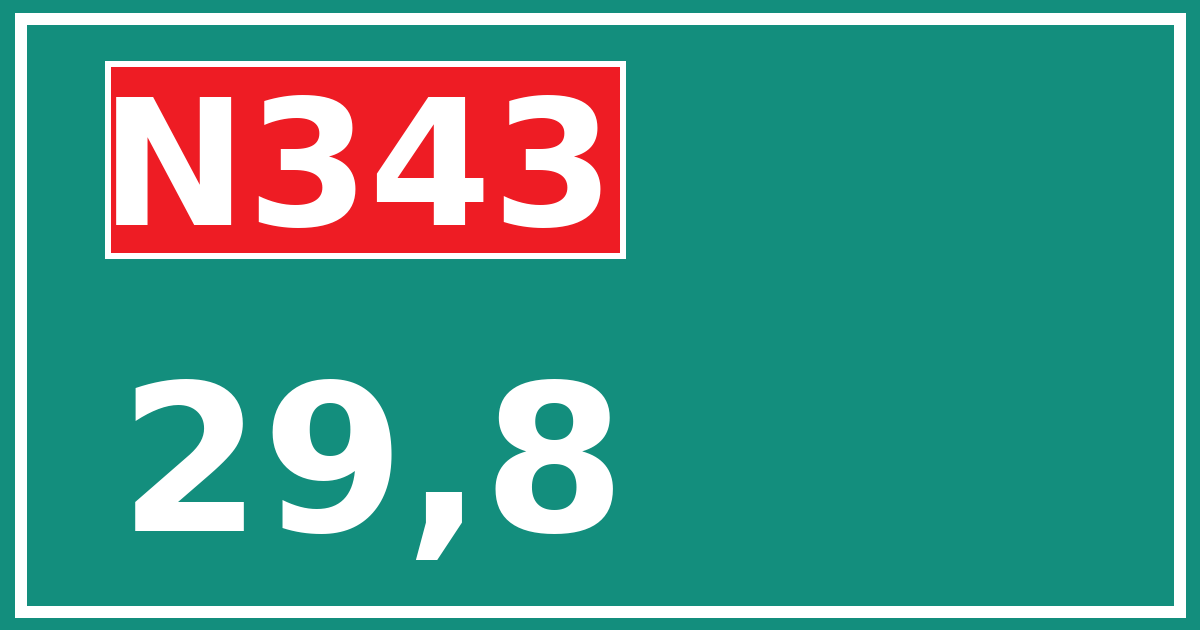 Hectometerbord N343 29,8