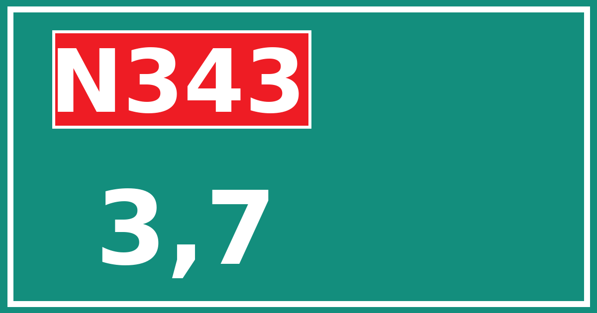 Hectometerbord N343 3,7