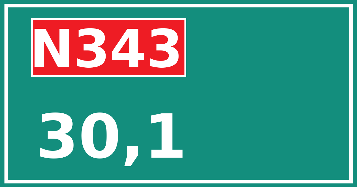Hectometerbord N343 30,1