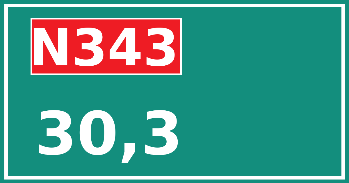 Hectometerbord N343 30,3