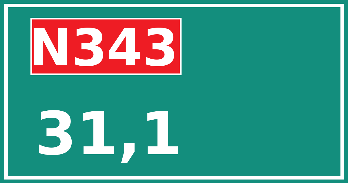 Hectometerbord N343 31,1